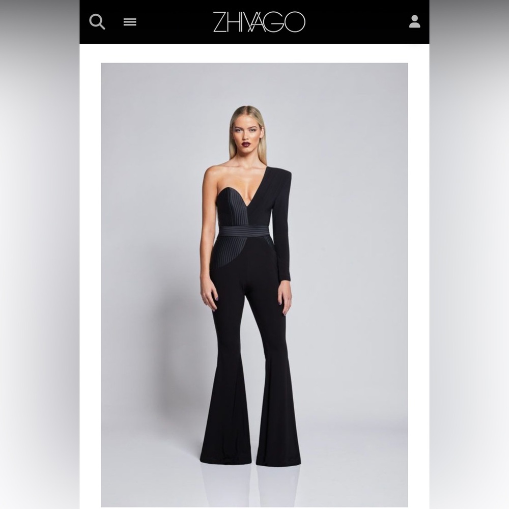 Zhivago “It’s No Game” One Shoulder Flared Jumpsuit - US 4